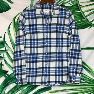Vineyard Vines 8 Blue Plaid Logo Classic Fit Spring Fall School Button Up Shirt